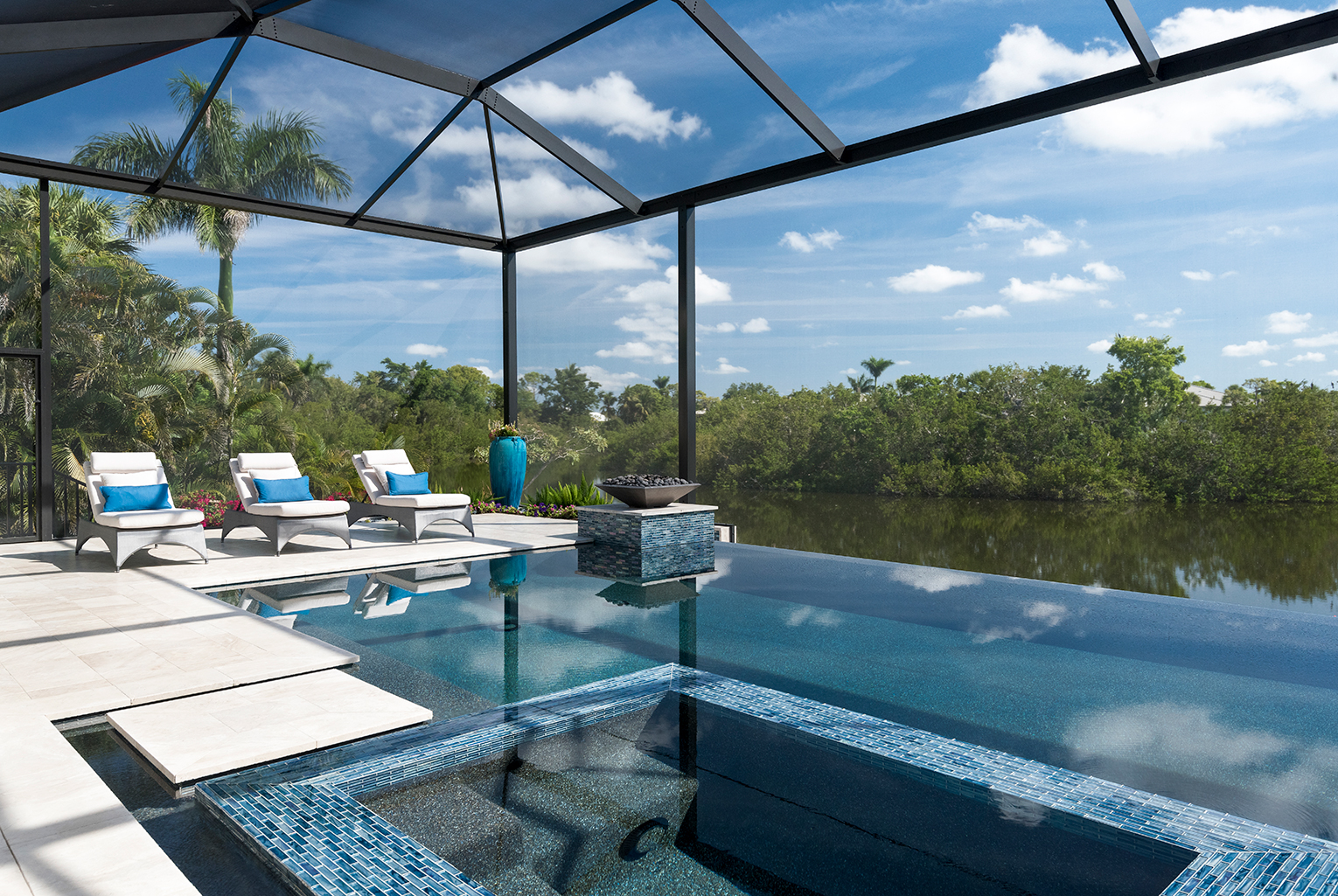 pool patio custom home design, Edgewater Home Builders Naples FL